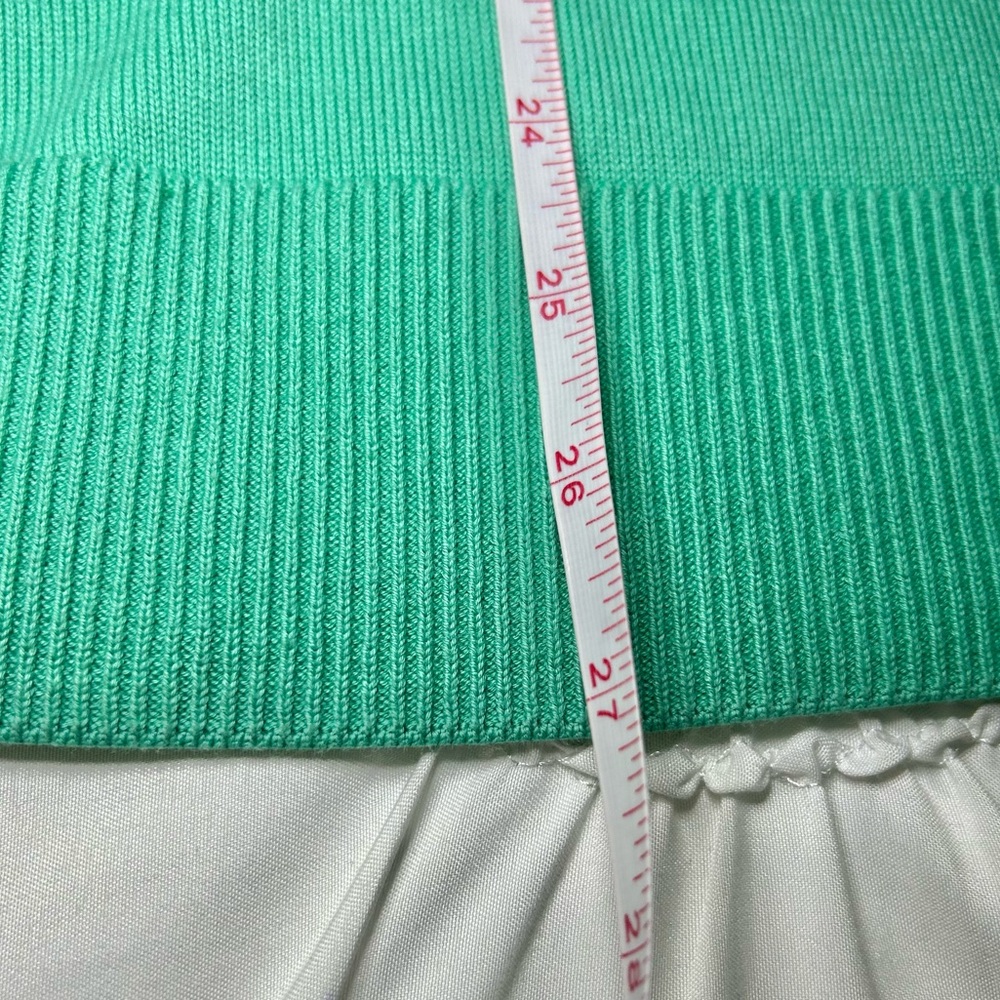 Talbots Green V-neck Button Down Cotton Blend Career Cardigan Sweater Sz Lp - Picture 10 of 14
